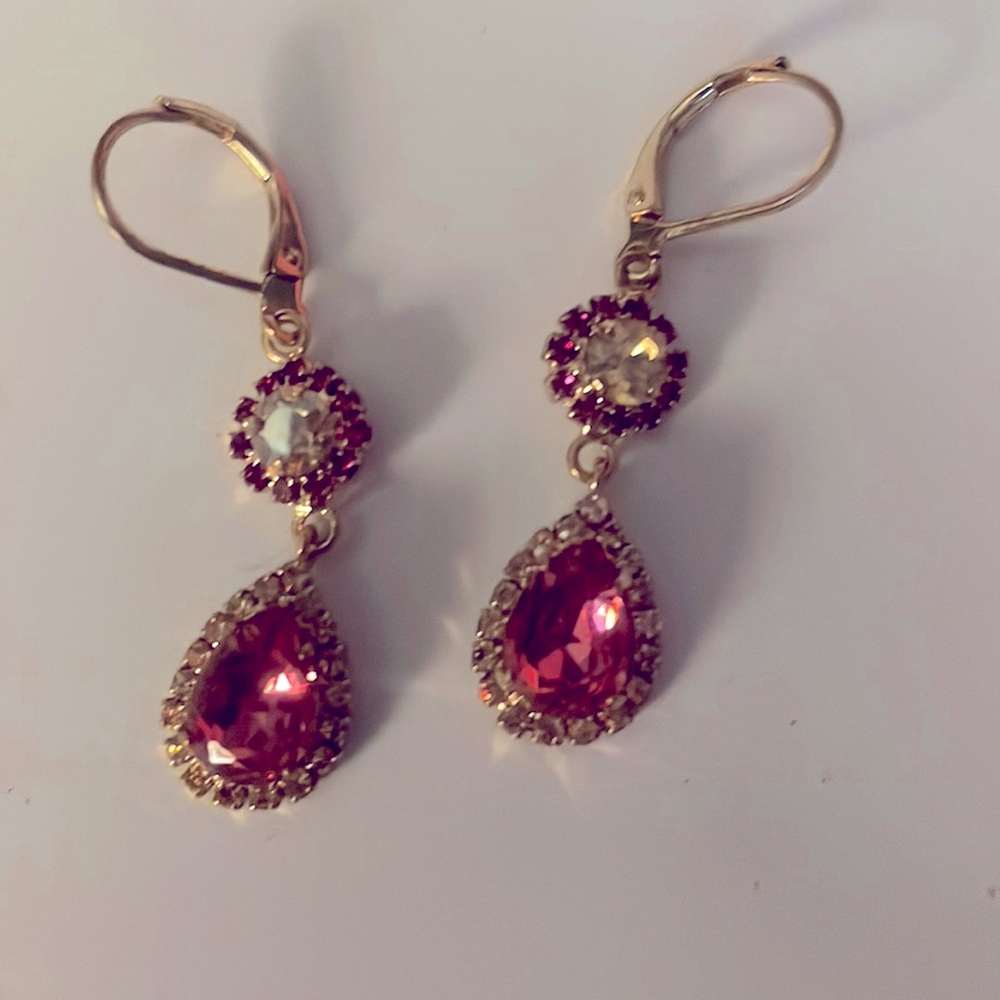 Kirk’s Folly goldtone pink dangle earrings